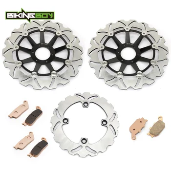 

BIKINGBOY Wavy Front Rear Brake Discs Disks Rotors Pads For Honda CB 600 F Hornet 2000-2006 CB 600 S Hornet F2 2000-2004