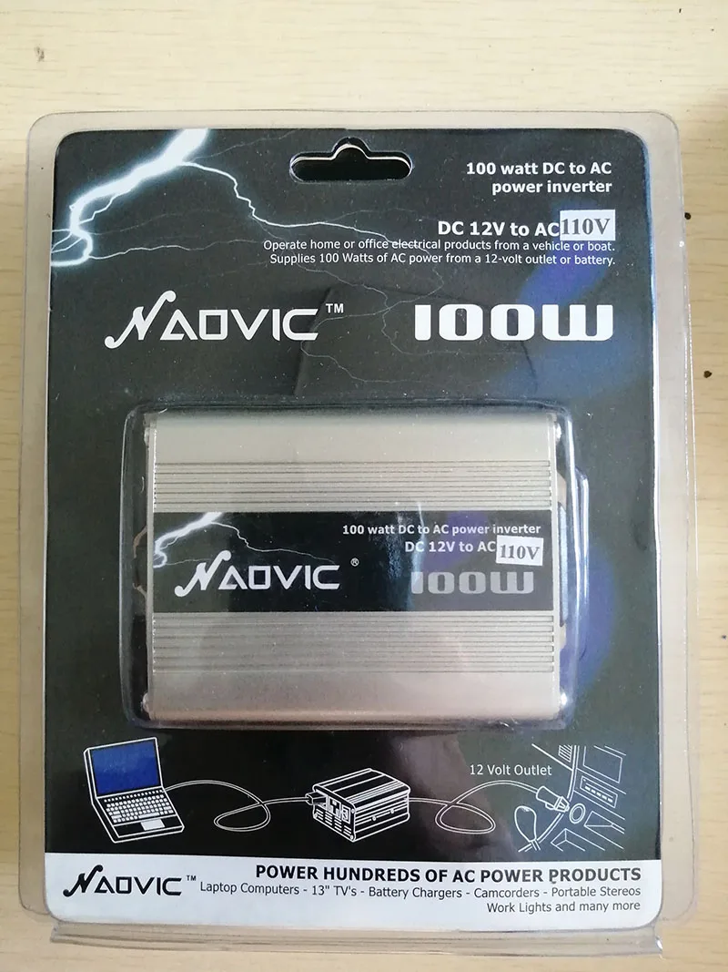 100W Car POWER INVERTER DC 12V TO AC 110V 60HZ WITH 5V 1A USB