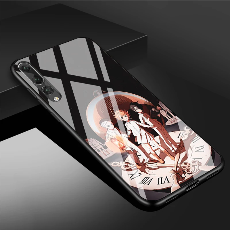 The Promised Neverland anime Tempered Glass Phone Case For Huawei P20 P30 P40 P40 Lite Pro Psmart Mate 20 30 Cover Shell huawei snorkeling case Cases For Huawei