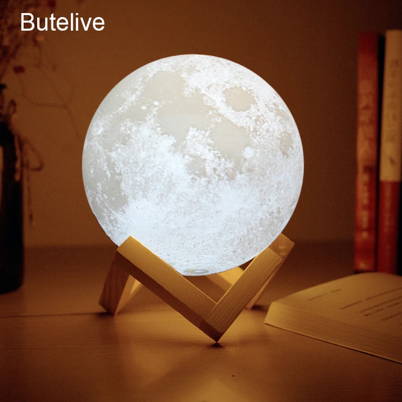 LED Table Lamp 3D Print Moon Lamp For 