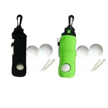 

Golf Utility Pouch Neoprene Golf Balls Holder Tees Accessories Bag Portable Carrying Storage Case with Swivel Waist Belt