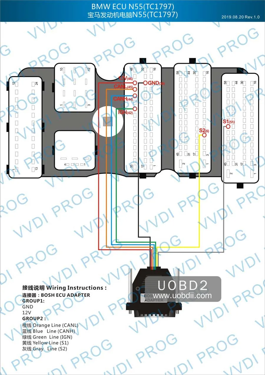 Xhorse VVDI прога для Bosch адаптер читать BMW ECU N20 N55 B38 не открывается