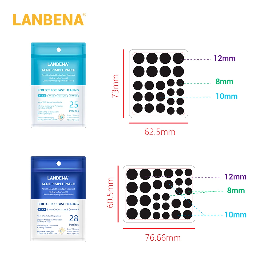 LANBENA день+ ночь удаление акне прыщей патч лечение прыщей Удаление прыщей натуральный растительный экстракт Невидимый стикер Уход за кожей лица