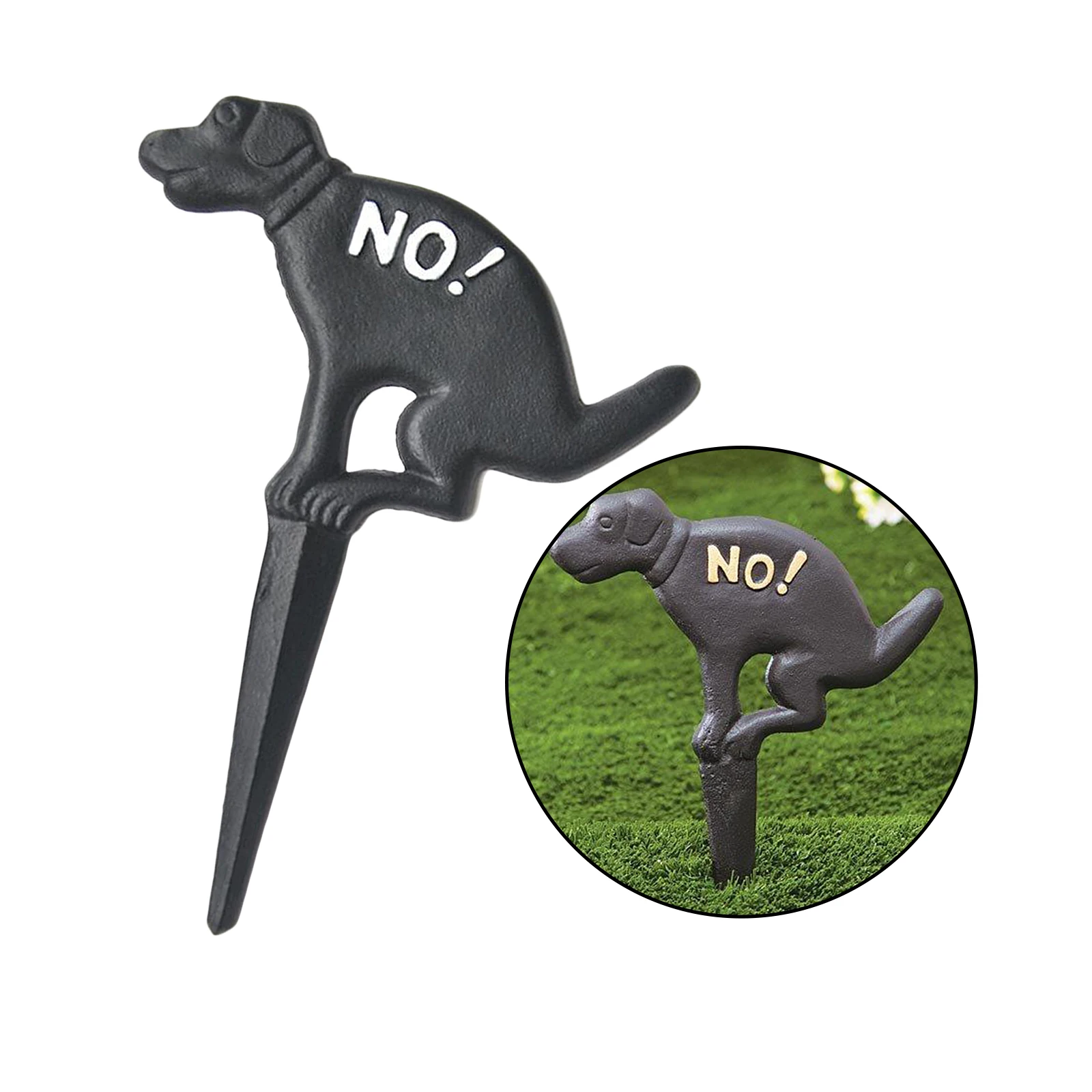 Dog No Poop Sign Cast Iron Yard Sign Warning Stay Off Lawn STOP Neighbor Animals 