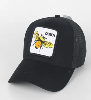 

2019 New Summer trucker cap mesh snapback hip hop hats for men embroidery baseball cap Bee - black