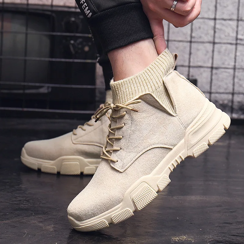 

Men Boots Faux Suede Leather Botas Spring Autumn Men Shoes Ankle Boot Men's Snow Shoe Work Plus Size 39-46 Brand New 2019