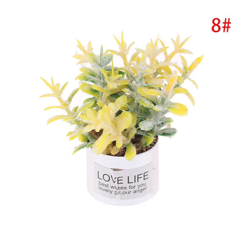 1Pc 1:12 Dollhouse Mini Iron Potted Plant Pot Lavender Plant Home Garden Decor Dollhouse Collection Kids' Toys 7