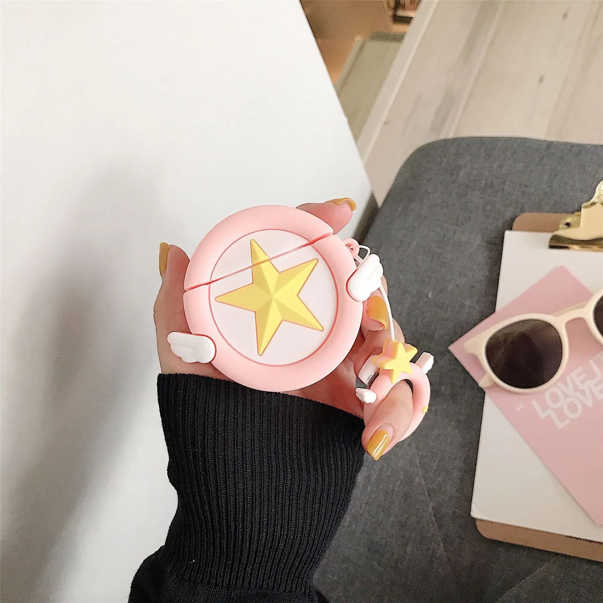 Футляр для наушников Apple Airpods 2 Sakura Pretty Soldier Сейлор Мун пентаграмма мягкий портативный футляр для наушников коробка
