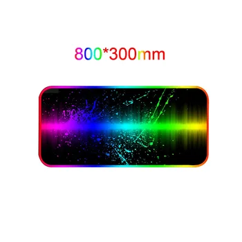 

Large Color Gradient Led Desktop Plug And Play Gamer Home Rubber Base 14 Light Modes Non Slip USB Port RGB Gaming Mouse Pad