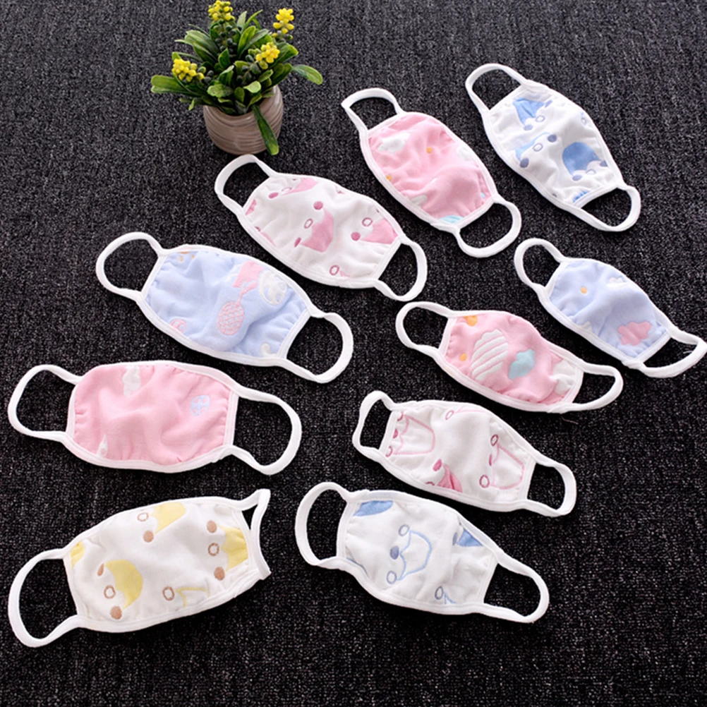 

3pcs Antidust Pure Cotton Mouth Masks For Newborn Babies Against Dust, Pollen Allergens And Flu Germs Random Styles A35