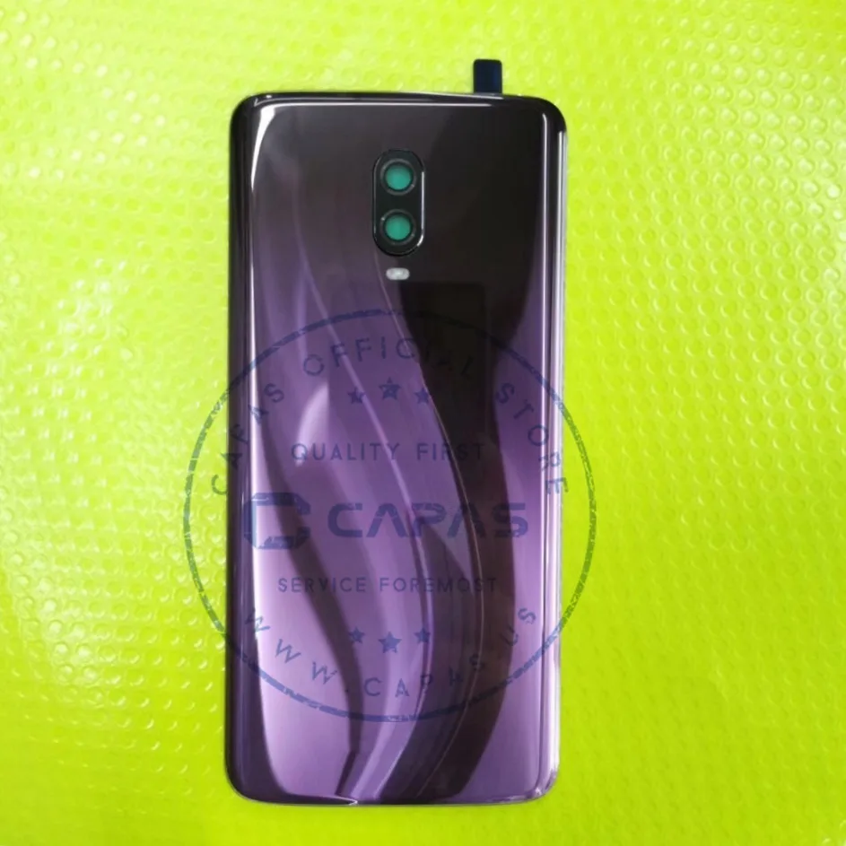 Для OnePlus 6T Задняя крышка батареи+ клей+ стеклянный объектив камеры для OnePlus 6T Задняя крышка корпуса Замена двери - Цвет: Purple