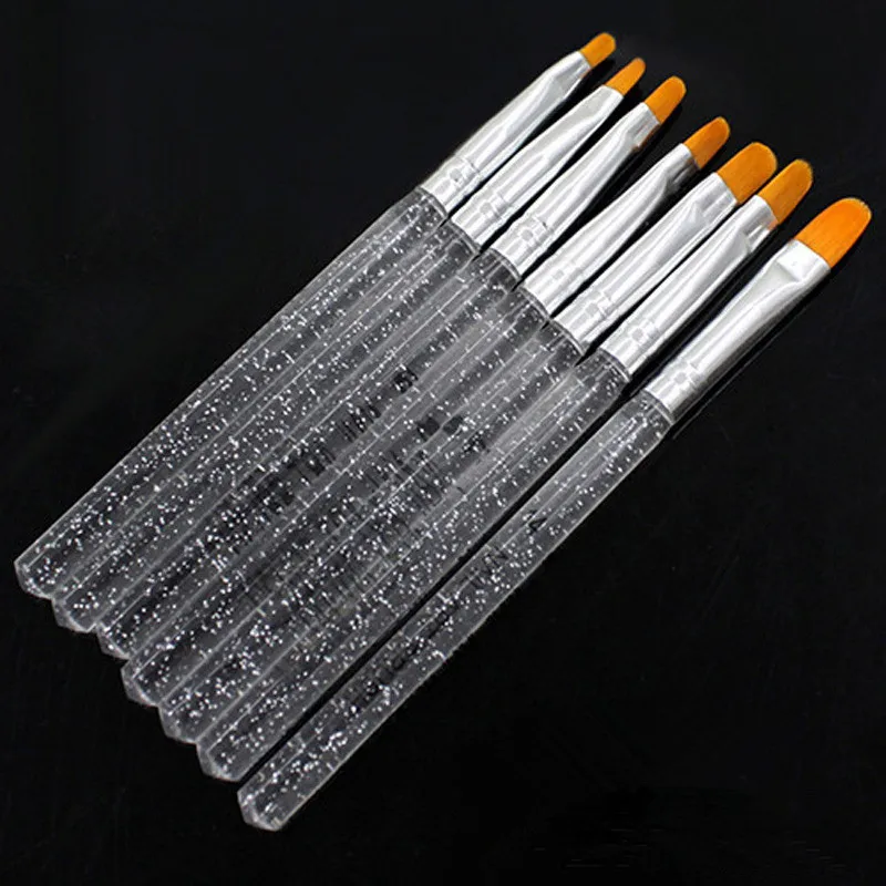 

7pcs UV Gel Acrylic Crystal Design Builder Painting Nail Art Brush Pen Tool Set Crystal Painting Drawing Carving Pen Tool Set