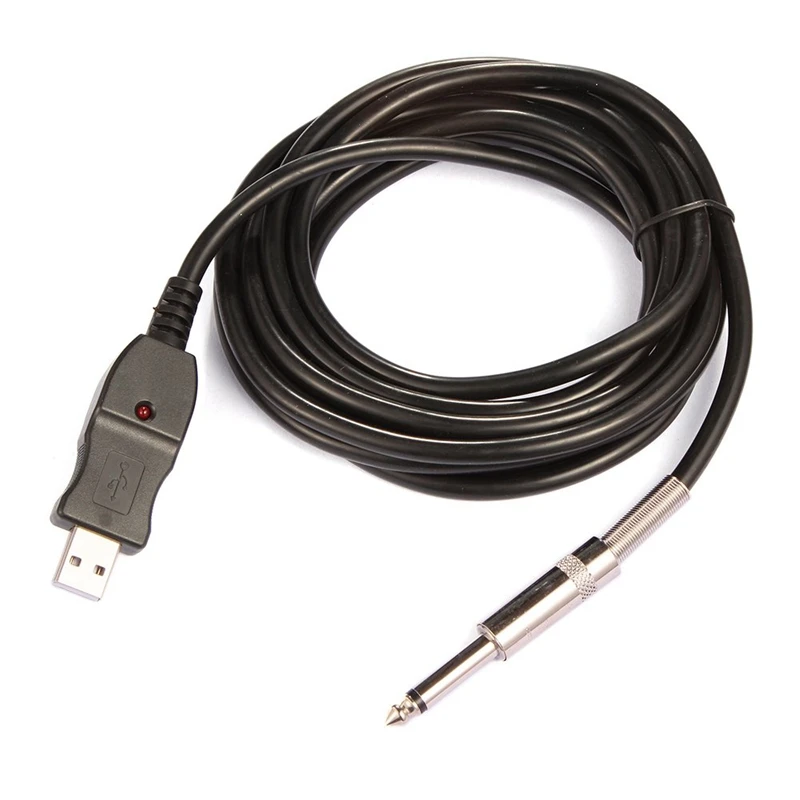USB кабель для записи гитары на ПК переходник преобразователь Соединительный