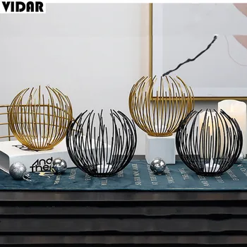 

Vidar Nordic Style Iron Candlestick Stand Candle Holder for Lantern Wedding Holiday Gift Decorate Candle light Dinner Sober Bar