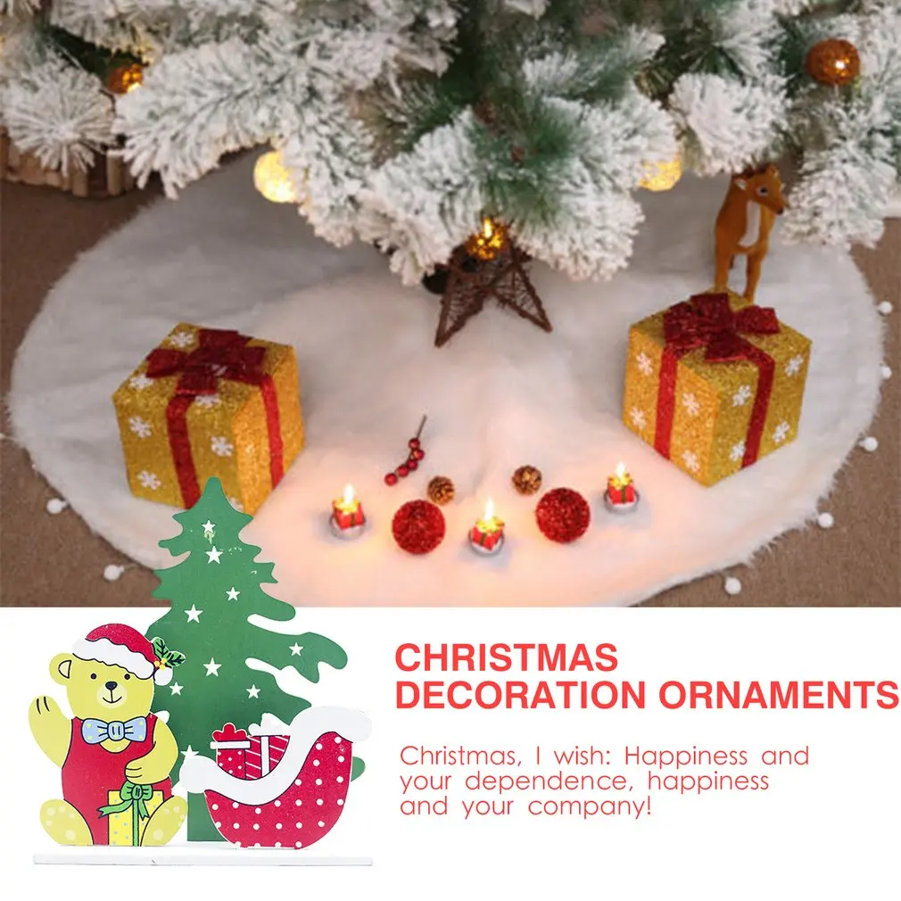 Год, креативные рождественские деревянные декорации, комбинированный орнамент, нарисованная Рождественская елка, подвеска, настольный декор, Подарочная игрушка для детей