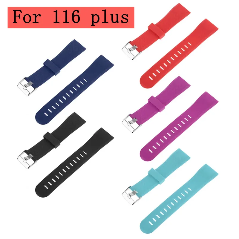 New 1pc Silicone Wirst Bracelet Strap For 116 Plus Smart Accessories Sport Wristband Replacement Watch Band | Электроника