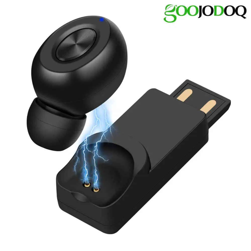 GOOJIDOQ 5,0 гарнитура USB зарядка мини беспроводные Bluetooth наушники для автомобиля Спортивные Беспроводные наушники с микрофоном для iPhone xiaomi