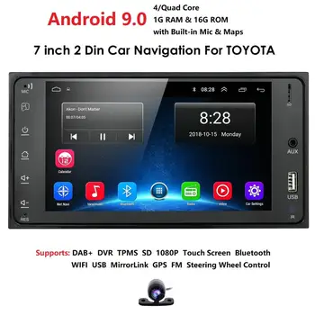 

7" Android 9.0 4 Core 2Din Car Media Player for Corolla E120 Toyota RAV4 Hilux Fortuner Innova Prado No DVD