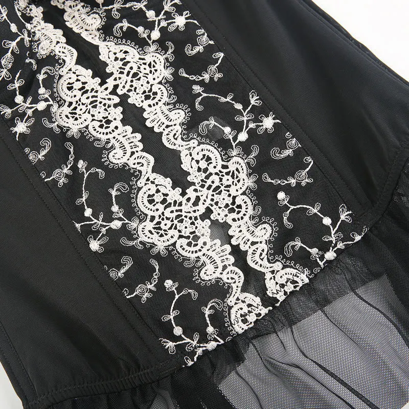 Missomo Для женщин кружевное вышитое платье сеткой Bone сексуальный корсет Бюстье Тонкий корсеты новая модная одежда