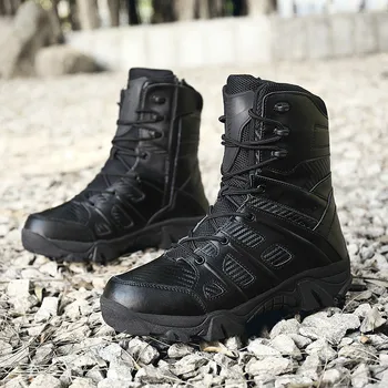 

Men Shoes Tactical Military Boots Leather Desert Combat Army Work Shoes Botas Mens Ankle Boot Man Bota Masculina Plus Size