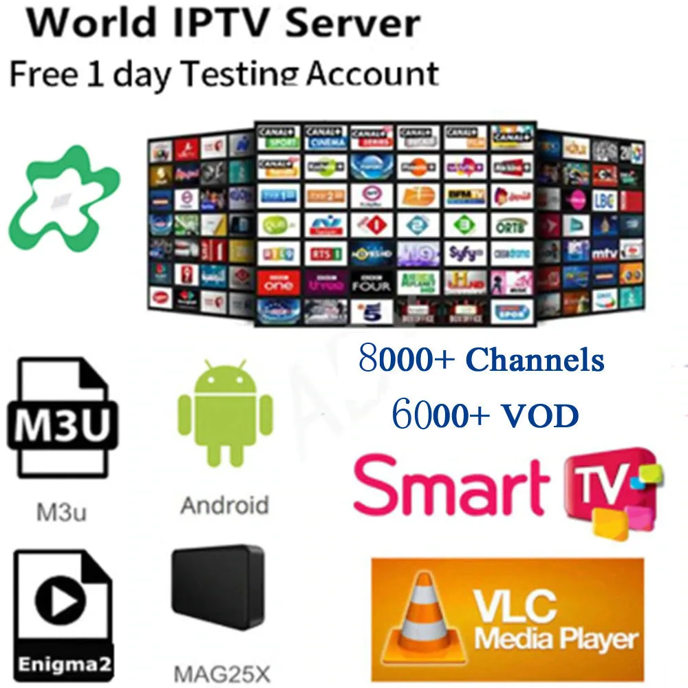 IPTV подписка 8000+ каналы Европа арабский Испания Европа США Индия канадский русский Африканский французский Индия Ssmart M3U