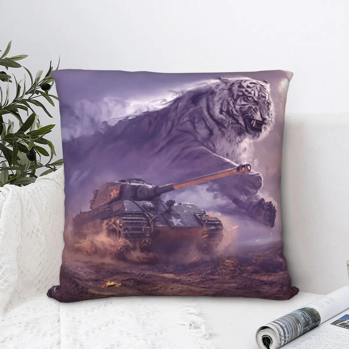 

Наволочка Tiger для бега, планшетофон для планшетов мира, самоходное оружие, военный ганьме, декоративная подушка для планшетов