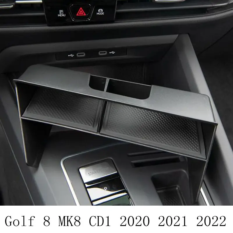 for VW Volkswagen Golf 8 MK8 CD1 2020 2021 2022 Golf8 Car Central Armrest Storage Box Center Console Flocking Organizer Holder car interior console armrest storage box organizer holder for volkswagen cc