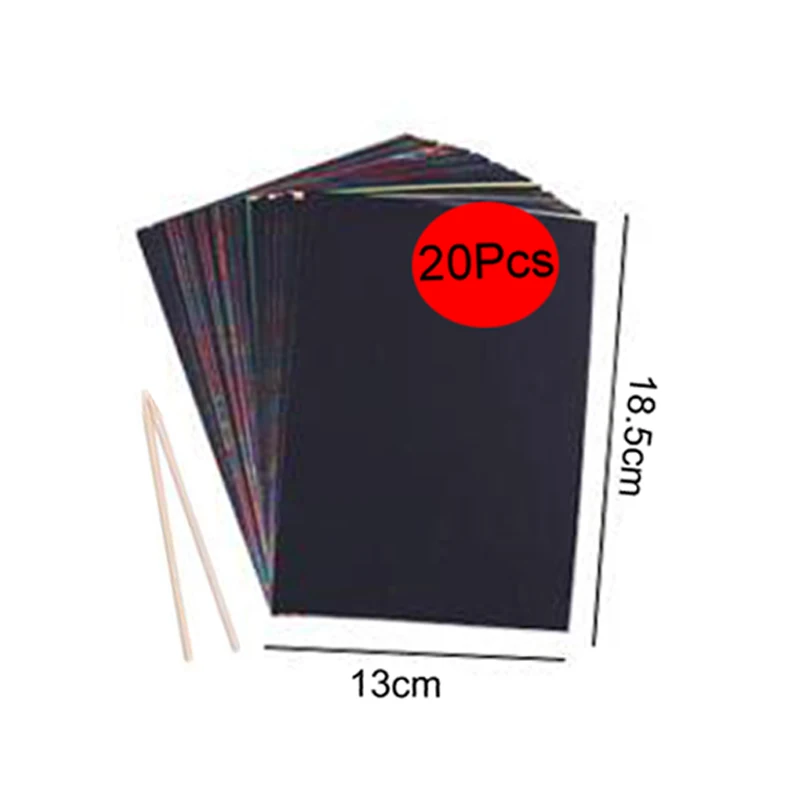 Magic Color Rainbow Scratch Art Paper Card Set with Graffiti Stencil for Drawing Stick DIY Art Painting Toy for Children GYH 7