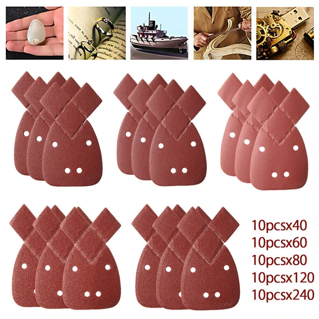 20pcs Sanding Paper Mouse Sanding Sheets Pads 40-1000 Grit Orbital