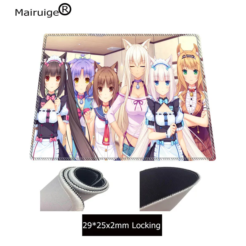  Anime Cat Girl Large Gaming Mouse Pad Gamer Lock Edge Keyboard Mouse Mat Gaming Desk Mousepad for C