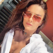 Новинка, брендовые дизайнерские Винтажные Солнцезащитные очки без оправы для женщин и мужчин, ретро очки с градиентными линзами для женщин, UV400