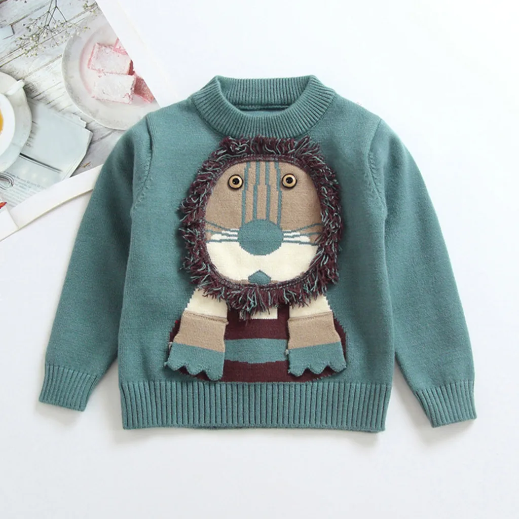 

baby girl Sweater Clothes baby winter Clothes Toddler Baby Kids Girls Boys Animals Warm Sweater Knit Crochet T-shirt Clothes
