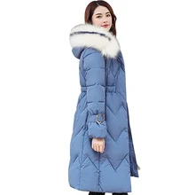 Новинка, зимняя парка, женская утепленная хлопковая куртка, пальто, теплое пуховое хлопковое пальто, женские однотонные куртки с капюшоном