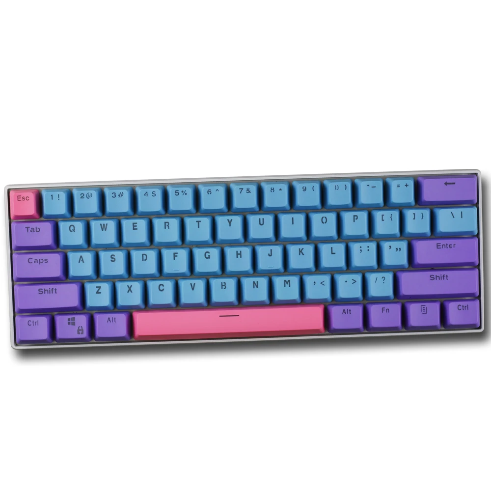  1 set ANSI 60% layout mechanical keyboard PBT frosted backlit key caps for Gh60 RK61 ALT61 ANNE dou