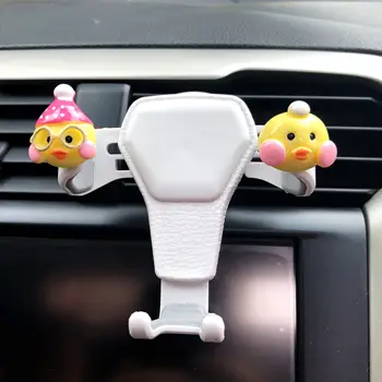 

On-Board Phone Holder Air Outlet Cute Cartoon Navigation Universal Automotive Device Mount Snap-on Gravity Linkage Universal