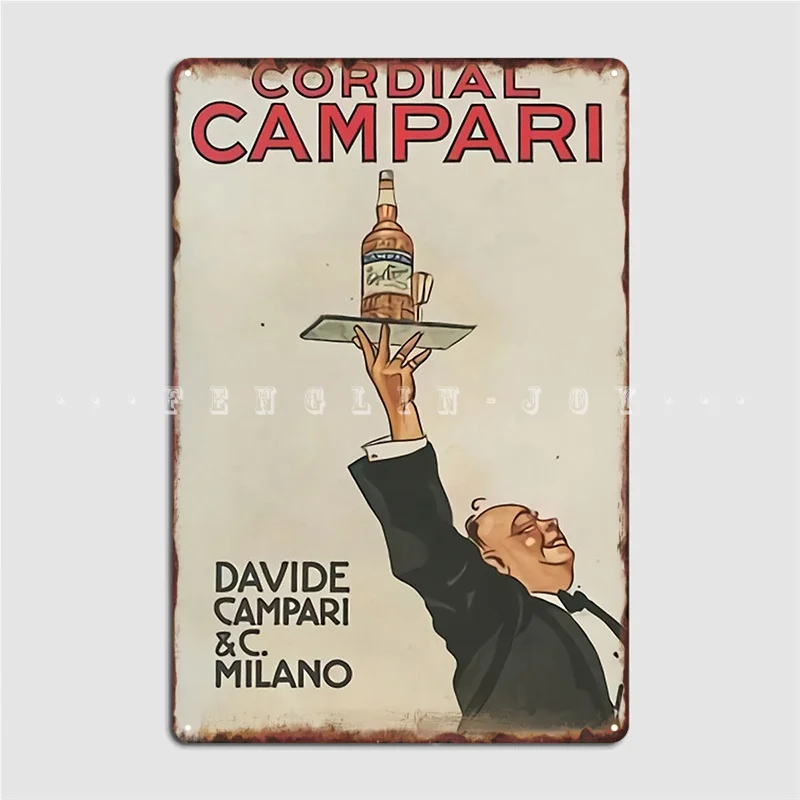 Cordial Campari Davide Campari E C Milano Metal Sign Retro Cinema Pub Wall Decor Tin Sign Poster