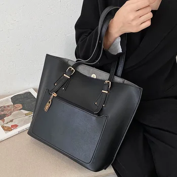 

Simple PU Leather Shoulder Bags for Women 2020 Trend Hand Bag Women's Trending Totes Branded Travel Handbags and Purses