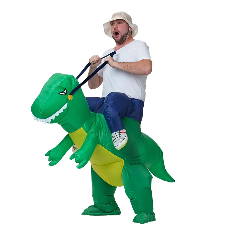 Костюм для езды, 2 размера, надувной динозавр, маскарадный костюм T-Rex, костюм для взрослых и детей на Хэллоуин, праздничный костюм дракона, тематический косплей с животными - Цвет: 1001