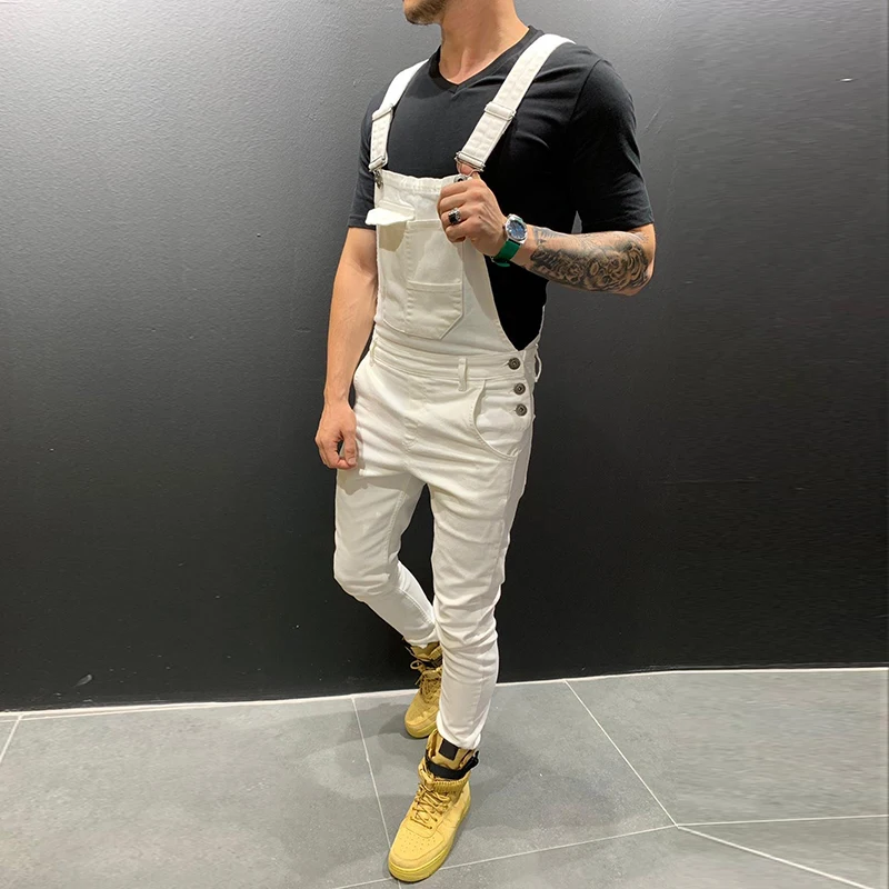 Spring Male Sleeveless Trousers Work Jumpsuit Men Pocket Overalls Pants Man Suspender Five Color Autumn Jumpsuit Casual 2019