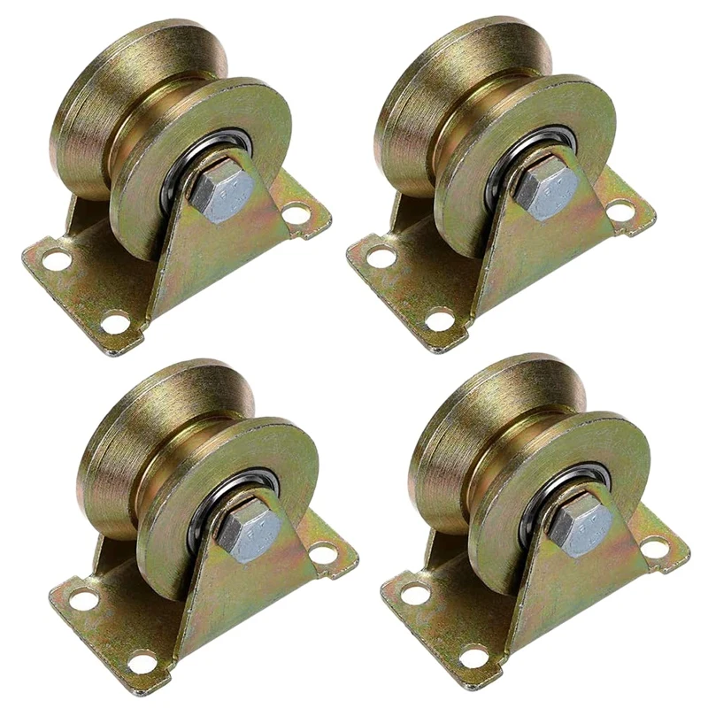 4 Pcs 2 Inch V-Groove Track Wheel Sliding Door Roller for Doors Mechanical Carts and Mobile Workbench | Инструменты