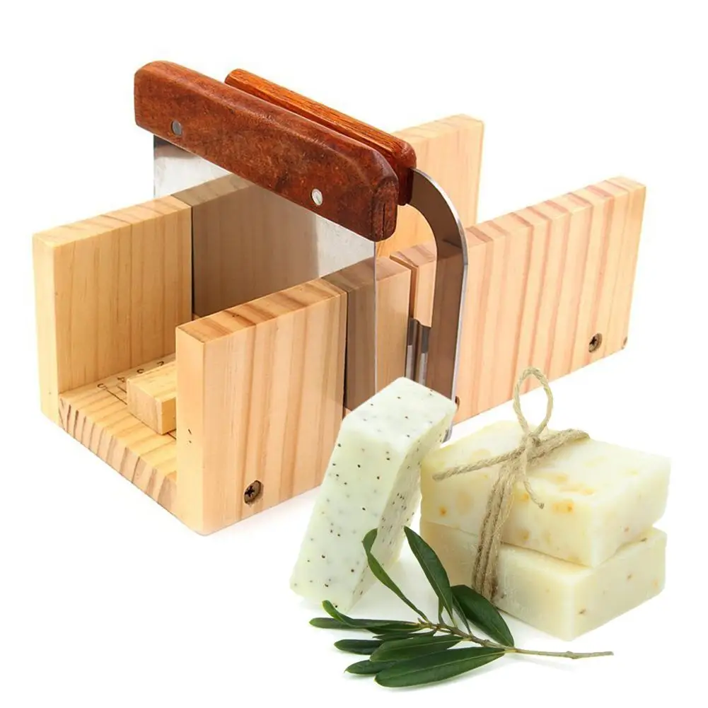 

Household Wooden Soap Cutter Box Pine Material Balancing Apparatus Accurate Wire Cutting Adjustable Front Board Come with Cutter