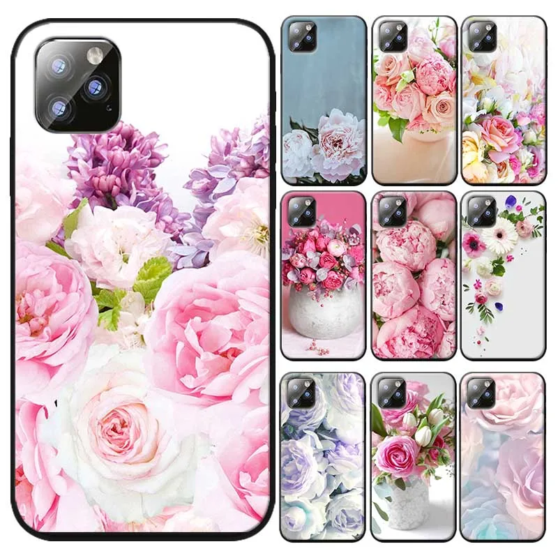 Для iPhone 7 11 pro max XR X 6S 8 XS MAX 6 plus SE 5s Мягкий силиконовый чехол для телефона розовый