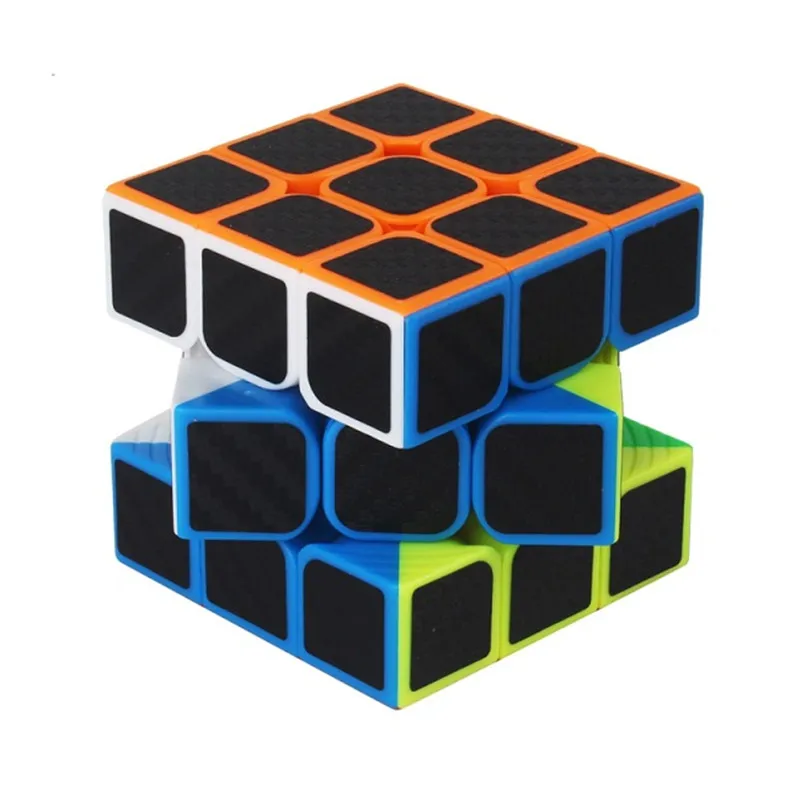 Adesivo de Carbono Yuxin Magic Cube Preto 3x3x3 Suave Velocidade Profissional Adulto Crianças Brinquedo Brinquedos Educativos Presente 3x3 4 Cubos mágicos