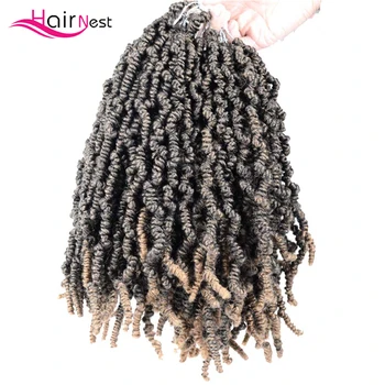 

Hair Nest Dreadlocks Braids Crochet Braiding Hair Extensions Passion Bomb Twist Curly Hair Color Ombre Dreadlocks Natural 10Inch