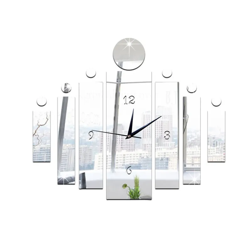 3D модный немой зеркальный стикер на стену s часы для гостиной фоновое настенное украшение для спальни зеркальный набор зеркальных наклеек геометрической формы