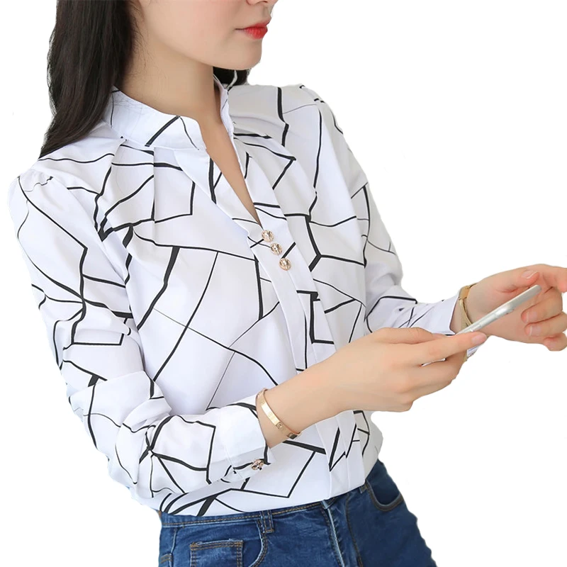 Mujer Tops y Blusas Oficina dama blusa Slim Camisas Blusas para mujeres de talla grande camisetas camisa informal mujer Blusas
