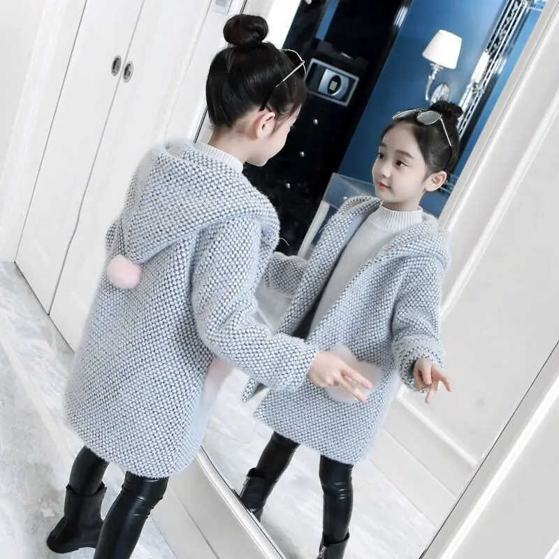 Girls winter coat girls outerwear New Winter Sweater Cotton Kid Outerwear clothes toddler children casual turn-down collar plaid wool Coat for girls clothing