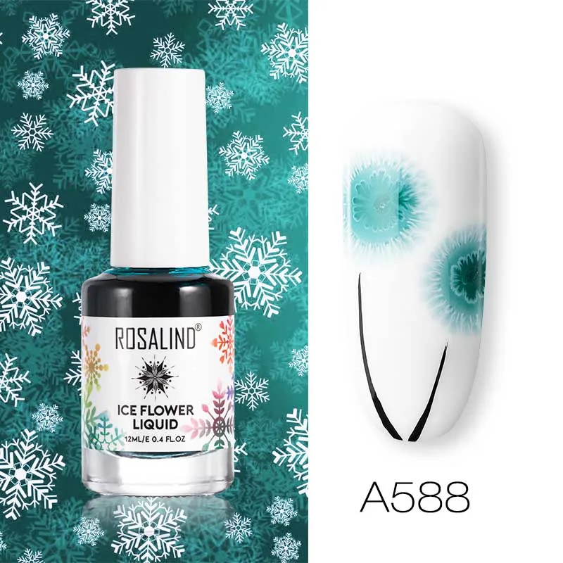 ROSALIND Гель-лак для ногтей, лак для маникюра, гибридные Лаки, впитываемые Ледяной цветок, грунтовка для ногтей, цветущий Полупостоянный дизайн ногтей - Цвет: A588