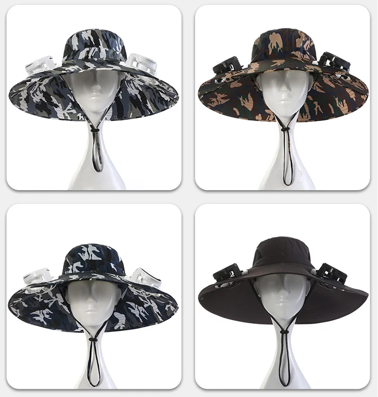 Double Fan Hat Wide Big Brim Solar and 