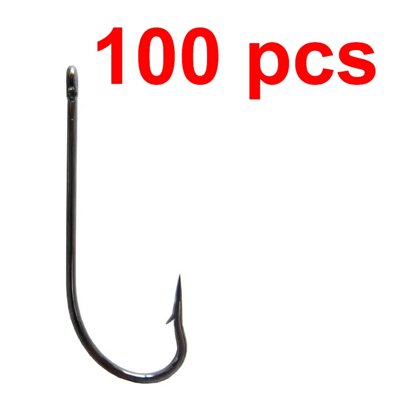 100 PCS  Fishing Hooks High Carbon Steel Fishhook Sharp Strong Jig Hook Fishing 